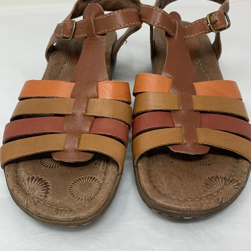 Montana Artisan Leather Comfort Sandals size 9 Brown T Strap Fisherman Style